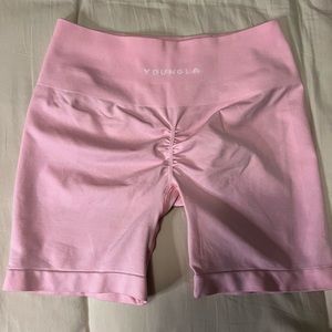 Pink YoungLa Workout shorts Size Medium